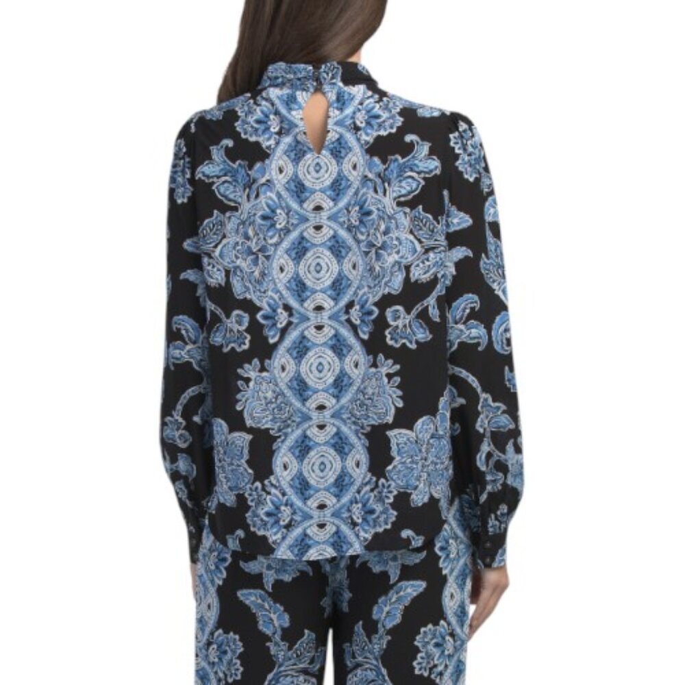 ELIE TAHARI The Skylar Estate Garden Printed Blouse - Picture 2 of 3